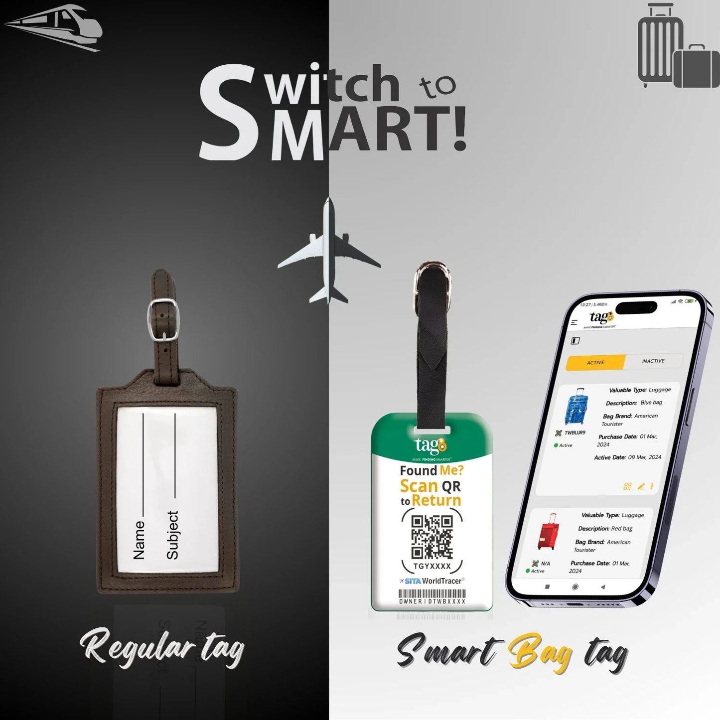 Smart Bag Security Tag -  SouthAfrica Flag [Pack 2]